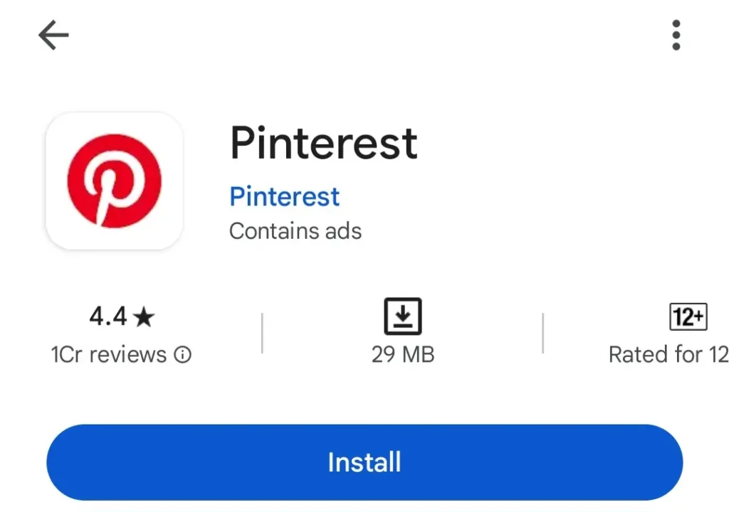 Install Pinterest app